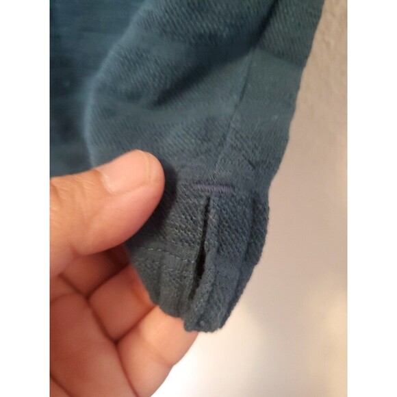 John Varvatos USA Mens Large Green Cotton Polo Shirt Stripes Made in Peru Flawed - Picture 8 of 16